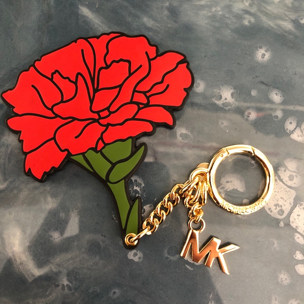 Michael Kors Leather Rose Keychain